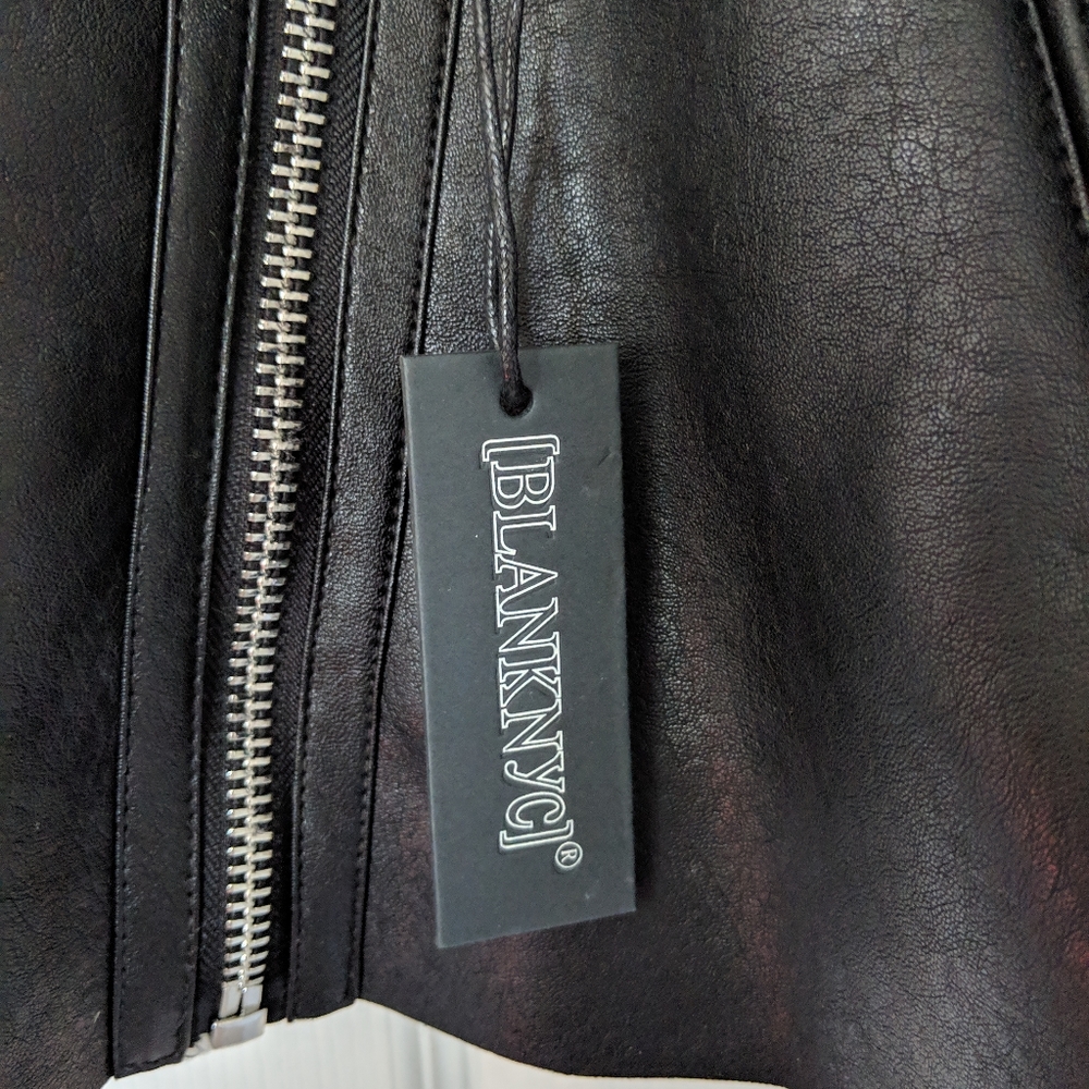 SALE!✨ NWT LEATHER MOTO SHERPA JACKET BLANK NYC XS - Picture 8 of 8